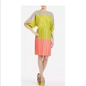 BCBG Maxazria Basia Colorblock Pleat Dress
